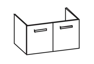 Artiqua 413 Waschtischunterschrank für Preciosa II 123290, 123291, 123292 Sangallo Grau quer, 413-WU 413-WU2T-K156-7152-432