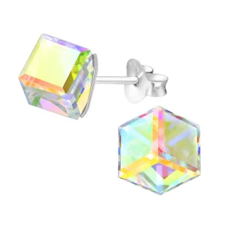 Quadrat Ohrringe aus 925 Silber