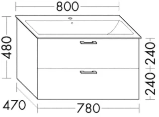 Burgbad Waschtischunterschrank Sys30 PG4 Sana 480x780x470 Eiche Natur, WWCQ078F3445 WWCQ078F3445