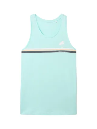 Denim Tom Tailor - Tanktop mit Print classic light blue - Gr. - XL