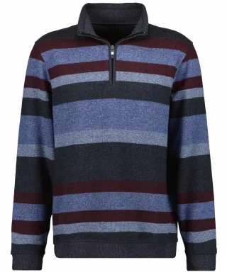 RAGMAN - Sweatshirt, gestreift anthrazit - Gr. - 3XL