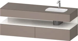 Duravit Qatego Einbauwaschtisch mit Konsolenwaschtischunterbau Basalt Matt 1600x550x600 mm - QA47960 QA4796022430010