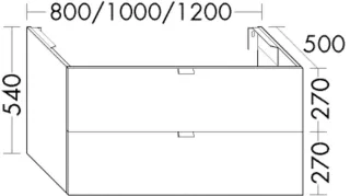Burgbad Waschtischunterschrank rc40 System PG1 540x1200x500 Lichtgrau Matt, WWNM120F4023 WWNM120F4023