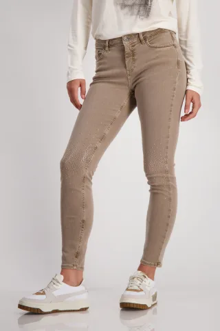 monari - Jeans mit Strass milk chocolate - Gr. - 46