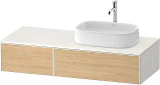 Duravit Zencha Konsolenwaschtischunterbau wandhängend Natur Eiche & Weiß Matt & Supermatt 1300x550x2 ZE4817030840000