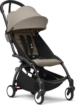 Stokke YOYO³ Kinderwagen - Gestell Schwarz / Taupe - Ab 6 Monaten