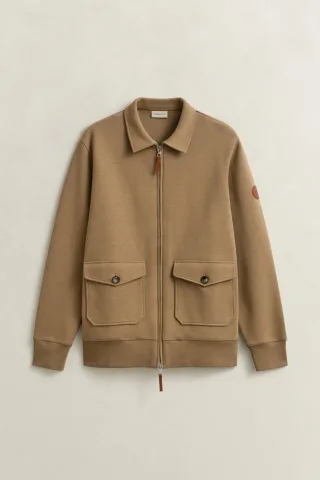 GANT - Sweatjacke mit Reißverschluss aus Romanit warm khaki - Gr. - XXL