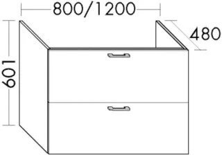 Burgbad Waschtischunterschrank Sys30 PG1 Aqua 601x1200x480 Nussbaum Dekor Samt, WUZX120F2812 WUZX120F2812
