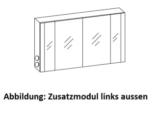 Artiqua LED-Spiegelschrank, Oxid Dunkelgrau quer, 071-SET-5-12-ZU-723 071-SET-5-12-ZU-723