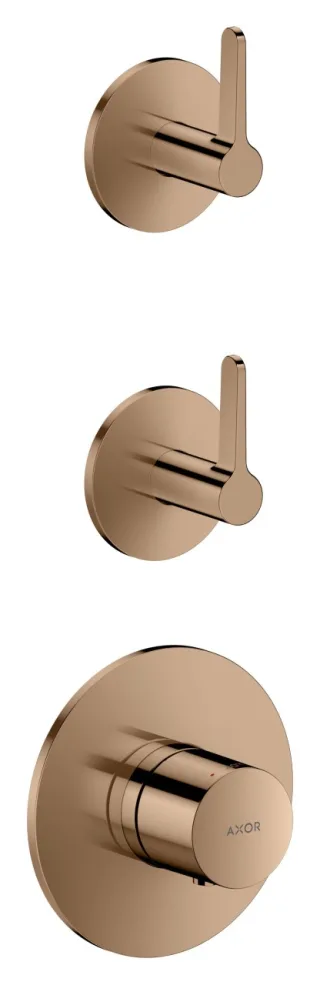 Hansgrohe Thermostatmodul Unterputz AXOR One für 2 Verbraucher mit Hebelgriff polished red gold, 48 48722300