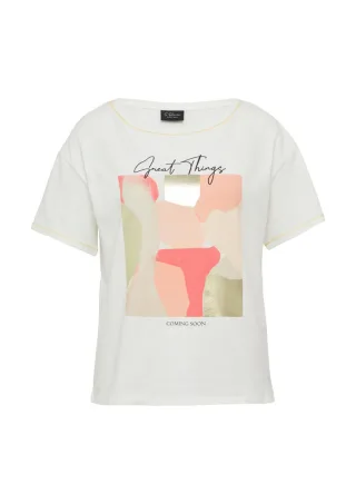 s.Oliver BLACK LABEL - T-Shirt im Loose Fit weiß - Gr. - 36