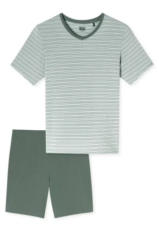 SCHIESSER - Schlafanzug kurz khaki - Gr. - 48