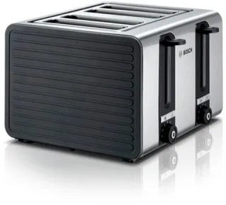 BOSCH Toaster "TAT7S45, 4-Schlitz Toaster, mit Abschaltautomatik," 4 kurze Schlitze 1800 W ideal für 4 Scheiben Toast, 1800 W, Edelstahl/grau