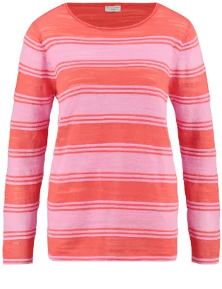 PULLOVER 1/1 ARM rot/orange/lila/pink streifen - Gr. - 44