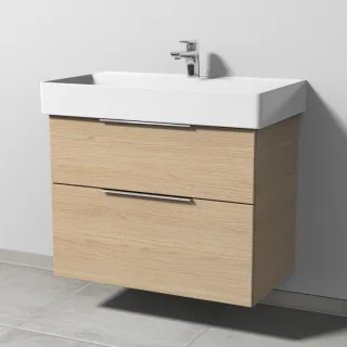 Sanipa 3way Waschtischunterbau zu Duravit Dura Square Waschtisch mit 2 Auszügen, Eiche-Nordic UM42848