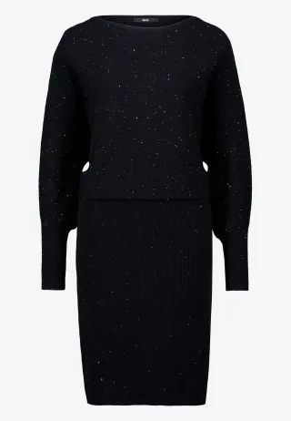 zero - Strickkleid mit Pailletten black beauty - Gr. - 36