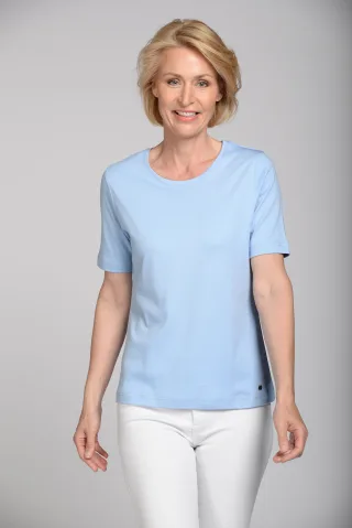 CLARINA - NOS Rdh.-Shirt, 1/2 Arm, uni 612 bleu - Gr. - 48