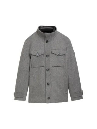 Tom Tailor - 2-in-1 Jacke mit Wolle steel grey wool twill - Gr. - XXL