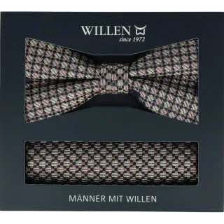 Willen - Schleife und Einstecktuch,Schleife blau,Schleife Hochzeit,Schleife Anzug,Schleife Hemd rosa - Gr. - OS