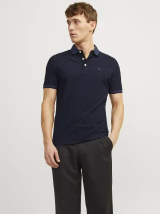 JACK&JONES - JJEPAULOS POLO SS NOOS Dark Navy - Gr. - XXL