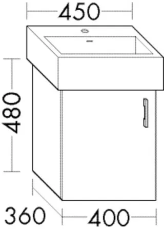 Burgbad Waschtischunterschrank Sys30 PG4 Sana 480x400x360 Eiche Hellgrau, WWMB040LF3446 WWMB040LF3446
