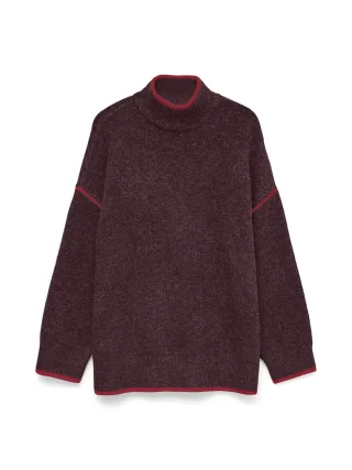 VERO MODA - VMFAN LS HIGHNECK PULLOVER winetasting - Gr. - XL