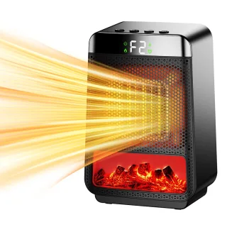 1500W 3D Dynamic Flame Heater PTC Rapid Heating Heater 2 Gear Hot Wind Ambient Light 4 Gears Timing Function for Home Of