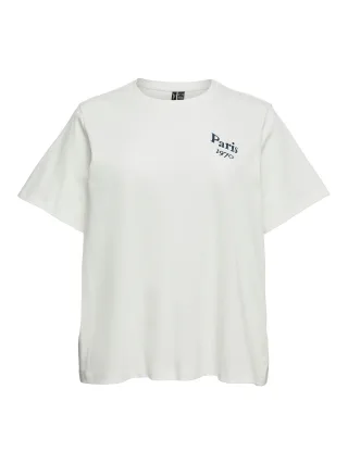 VERO MODA CURVE - VMCVERA CATY SS TOP BOX JRS CUR Snow White - Gr. - XL-52/54