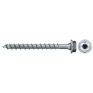 Fischer Spanplattenschraube 12,0x100 II HWTF BC, Sechskantkopf, Innenstern TX, Vollgewinde - 566380