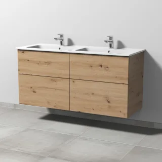Sanipa 3way Waschtischunterbau zu Duravit ME by Starck Waschtisch mit 4 Auszügen, Eiche Natural-Touc SM72885
