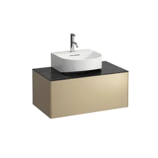 LAUFEN Waschtischunterschrank SONAR f.HWB H816341/2 1 Schubl 775x455 Ausschn mi Gold&Nero Marquina,  H4054410341401