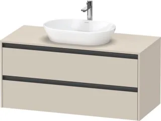 Duravit Ketho.2 Konsolenwaschtischunterbau wandhängend Taupe Supermatt 1200x550x568 mm - K2489708383 K24897083830000