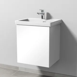 Sanipa 3way Waschtischunterbau zu Villeroy & Boch Subway 3.0 Waschtisch mit 1 Tür, Weiß-Glanz SF84478