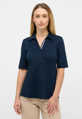 ETERNA - Jersey Shirt Bluse Jersey Kurzarm navy - Gr. - 38/Kurzarm