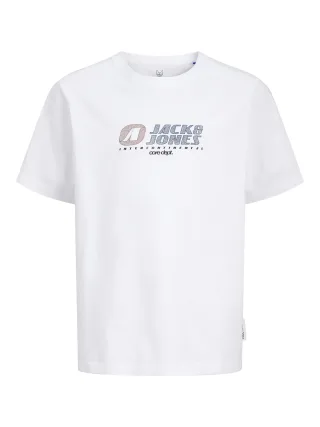 JACK&JONES - JCOTIER FRONT PRINT TEE SS CN SN JNR bright white - Gr. - 140