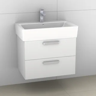 Artiqua 412 Waschtischunterschrank für Connect Cube E7736 Weiß Hochglanz, 412-WU2L-I16-7016-68 412-WU2L-I16-7016-68