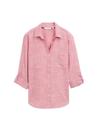 Tom Tailor - Bluse mit Brusttaschen berry red - Gr. - 36