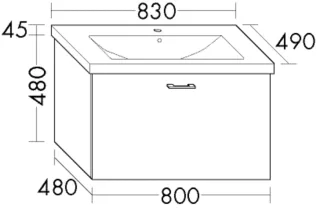 Burgbad Keramik Waschtisch-Set Sys30 PG1 Aqua Weiß Matt/Alpinweiss, SFAV083F1719C0001 SFAV083F1719C0001