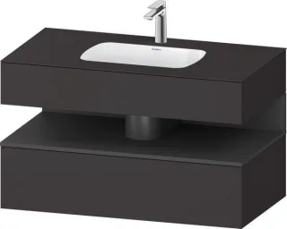 Duravit Qatego Einbauwaschtisch mit Konsolenwaschtischunterbau Graphit Supermatt 1000x550x600 mm - Q QA4786049800000