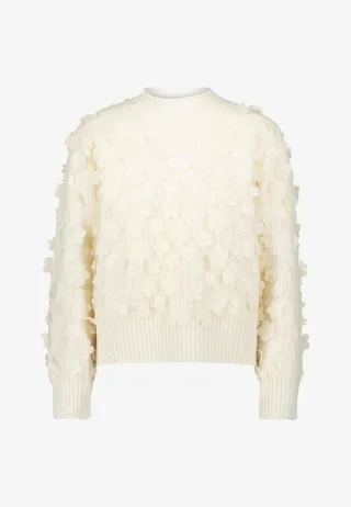 zero - Pullover mit 3D Blüten eggnog - Gr. - 36
