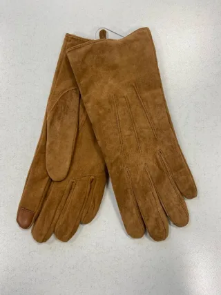 CLARINA - Velours-Lederhandschuhe cognac - Gr. - 7.5