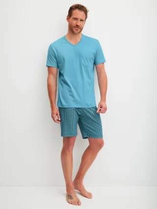 CALIDA - MEN Short pyjamas retro blue - Gr. - M