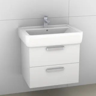 Artiqua 413 Waschtischunterschrank für Renova Plan 222265, 222268 Weiß Glanz, 413-WU2L-K59-7050-68 413-WU2L-K59-7050-68