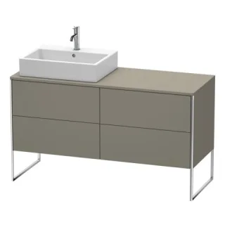 Duravit XSquare Konsolenwaschtischunterbau bodenstehend Flanell Grau Seidenmatt 1400x548x778 mm - XS XS4923L9090