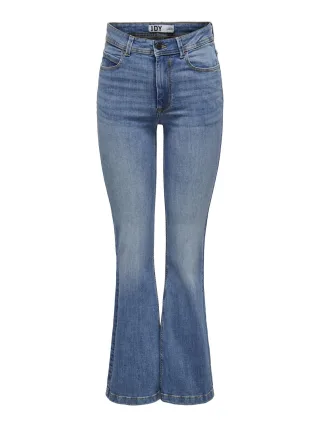 JDY - JDYFLORA FLARED HIGH MB DNM NOOS medium blue denim - Gr. - 26/32