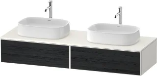 Duravit Zencha Konsolenwaschtischunterbau wandhängend Eiche Schwarz & Weiß Matt & Supermatt 1600x550 ZE4815B16840000
