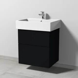 Sanipa 3way Waschtischunterbau zu Duravit Vero Air Waschtisch mit 2 Auszügen, Schwarz-Matt SF43308