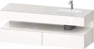 Duravit Qatego Einbauwaschtisch mit Konsolenwaschtischunterbau Weiß Hochglanz 1600x550x600 mm - QA47 QA4796022220000
