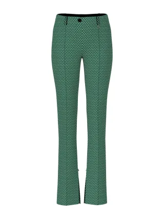 Marc Cain Collections - Hose SYDNEY mit Fischgratmuster dark jade green - Gr. - 38