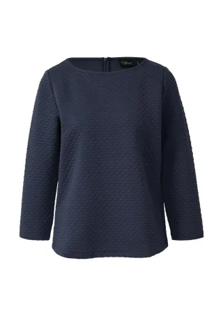 s.Oliver BLACK LABEL - Jacquard-Sweatshirt im Relaxed Fit blau - Gr. - 44